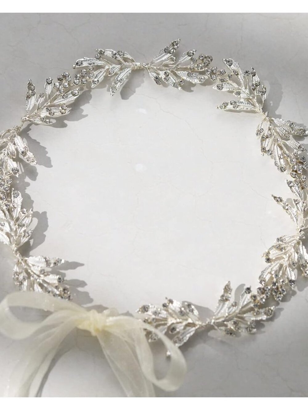 Leaf Wedding Headpieces for Bride Silver Bridal Headband Flower Girl Headpiece H - Picture 2 of 7